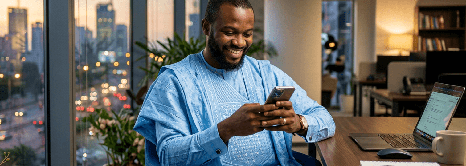 Man browsing data plans on his phone