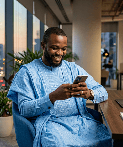 Man browsing data plans on his phone